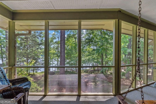 entryway featuring carpet flooring and healthy amount of natural light