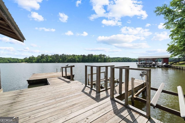 dock featuring a water view