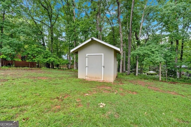 view of shed