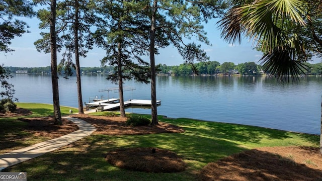 1221 Cosby Cir, Greensboro, GA 30642 - water view featuring a floating dock