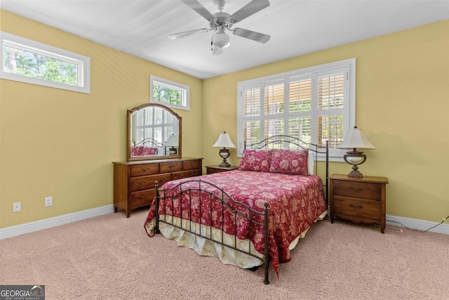 1221 Cosby Cir, Greensboro, GA 30642 - bedroom featuring carpet flooring, baseboards, and a ceiling fan