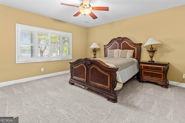 1221 Cosby Cir, Greensboro, GA 30642 - bedroom featuring baseboards, carpet, and a ceiling fan
