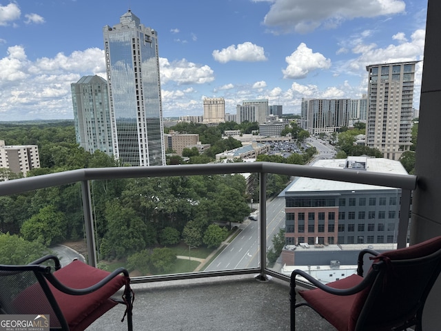 balcony featuring a city view