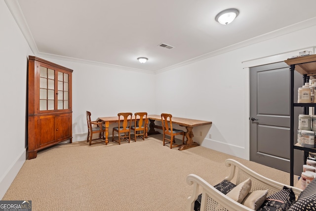 11660 Crabapple Rd, Roswell, GA 30075 - dining space featuring ornamental molding and carpet