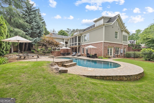 11660 Crabapple Rd, Roswell, GA 30075 - view of pool featuring a patio and a sunroom