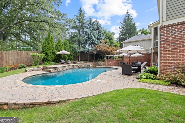 11660 Crabapple Rd, Roswell, GA 30075 - view of pool with a patio and a fenced backyard