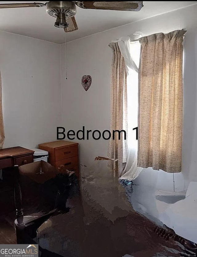 bedroom featuring a ceiling fan