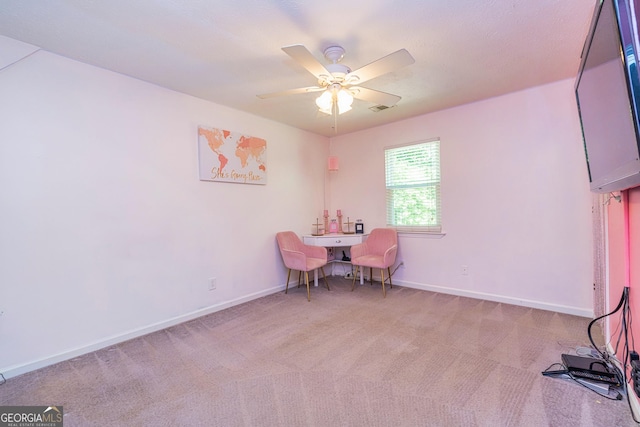 10 Queens Ct, Sharpsburg, GA 30277 - carpeted office space with ceiling fan and baseboards