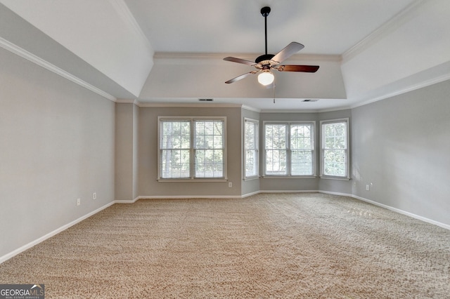 2049 Mclain Rd NW, Acworth, GA 30101 - spare room with healthy amount of natural light, ornamental molding, a ceiling fan, carpet, and baseboards