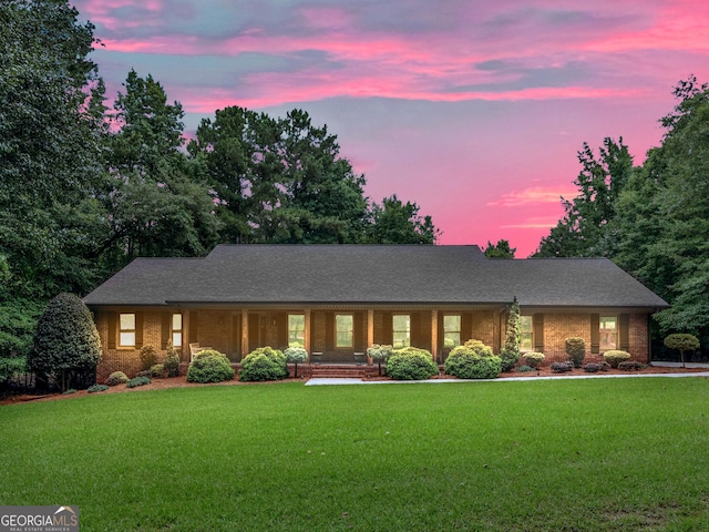230 Shorewood Ct, Mcdonough, GA 30252 - single story home featuring a yard, a porch, and brick siding
