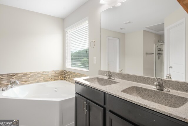 1720 Grant Ct, Braselton, GA 30517 - bathroom featuring a bath, double vanity, and a shower