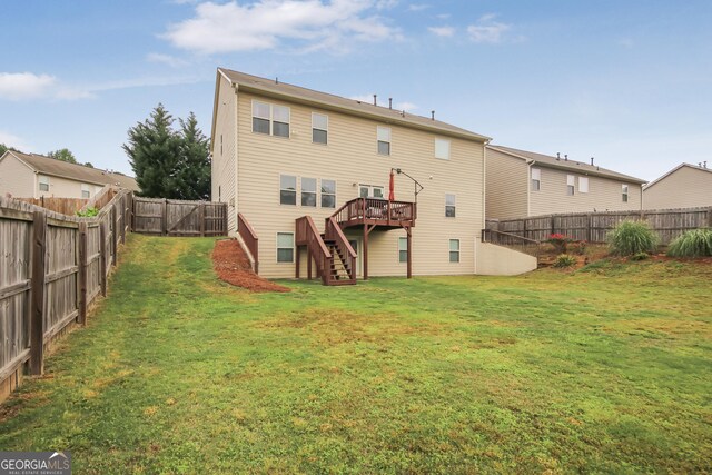 1720 Grant Ct, Braselton, GA 30517 - rear view of house with stairs and a deck