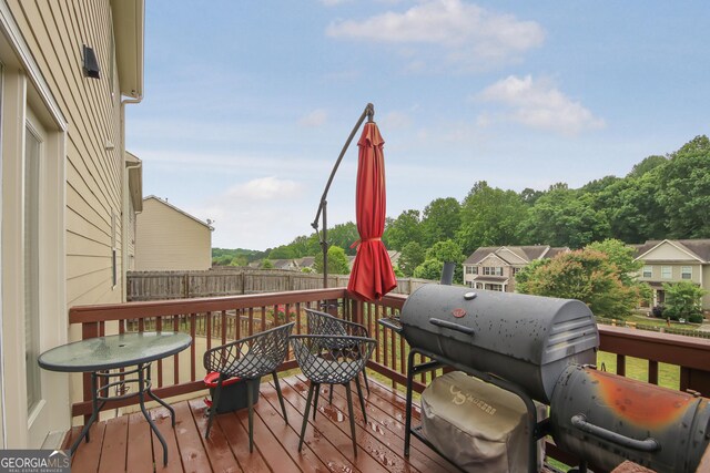 1720 Grant Ct, Braselton, GA 30517 - wooden deck featuring fence and a grill