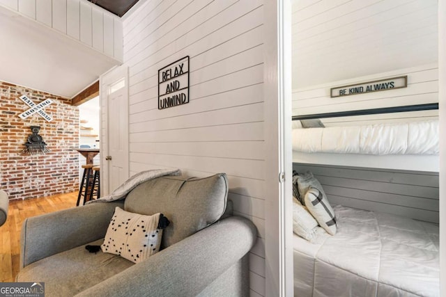 527 Main St, Suwanee, GA 30024 - detailed view of wooden walls and brick wall
