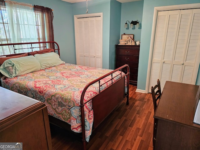 3978 Wc Hodges Rd, Statesboro, GA 30461 - bedroom featuring wood finished floors, multiple closets, and baseboards
