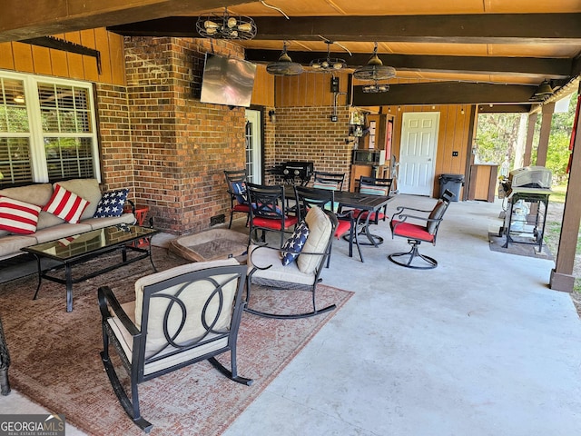 3978 Wc Hodges Rd, Statesboro, GA 30461 - view of patio featuring outdoor lounge area and grilling area
