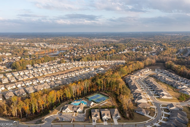 6821 Bungalow Rd, Flowery Branch, GA 30542 - aerial view of property's location featuring nearby suburban area and a heavily wooded area