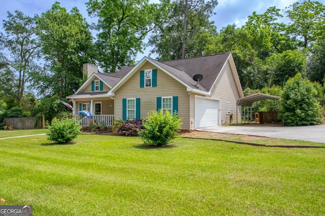 4 E Moore St, Statesboro, GA 30458 - view of front of home with covered porch, driveway, a chimney, and an attached garage
