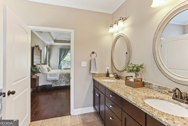 59 Grand Georgian Ct NE, Cartersville, GA 30121 - ensuite bathroom featuring crown molding and double vanity