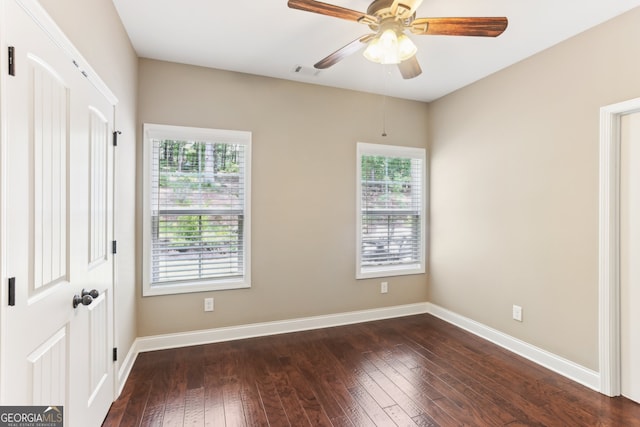 59 Grand Georgian Ct NE, Cartersville, GA 30121 - unfurnished bedroom with dark wood-type flooring and a ceiling fan