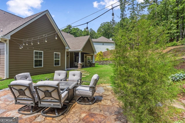59 Grand Georgian Ct NE, Cartersville, GA 30121 - view of grassy yard with a patio area