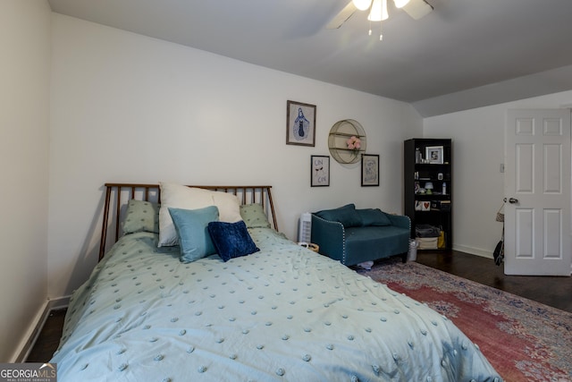 6 Oleander Ave, Savannah, GA 31404 - bedroom featuring wood finished floors, baseboards, ceiling fan, and vaulted ceiling