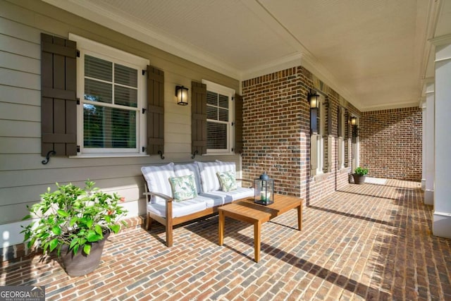 view of patio / terrace featuring a porch and an outdoor hangout area
