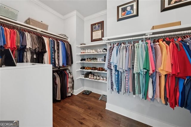 116 Serenity Lake Dr, Alpharetta, GA 30004 - walk in closet with wood finished floors and washer / dryer