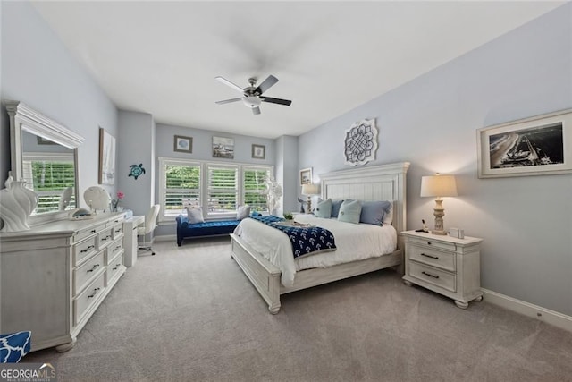 116 Serenity Lake Dr, Alpharetta, GA 30004 - bedroom with light colored carpet and ceiling fan