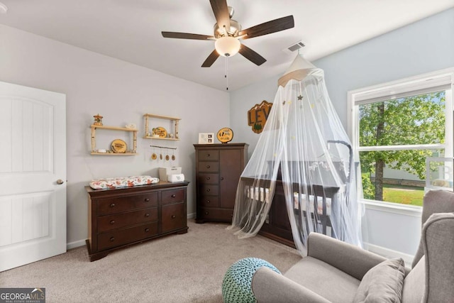 3616 Castoff Ct, Gainesville, GA 30506 - sitting room featuring healthy amount of natural light, a ceiling fan, and light carpet