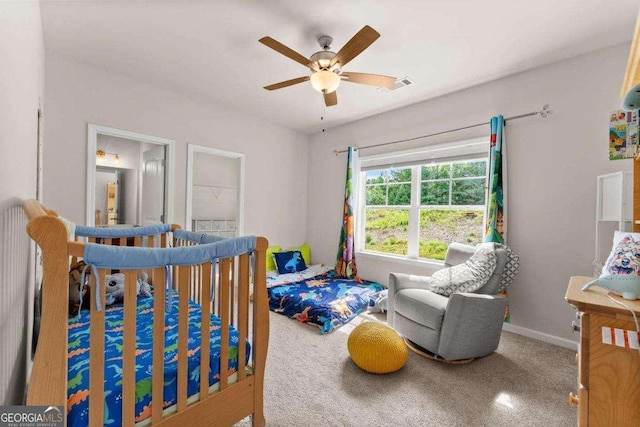 3616 Castoff Ct, Gainesville, GA 30506 - bedroom featuring baseboards, ceiling fan, and carpet floors