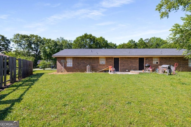 19 Hannon Way, Cartersville, GA 30120 - rear view of house with brick siding, a patio, and central AC unit