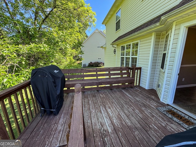 deck with area for grilling