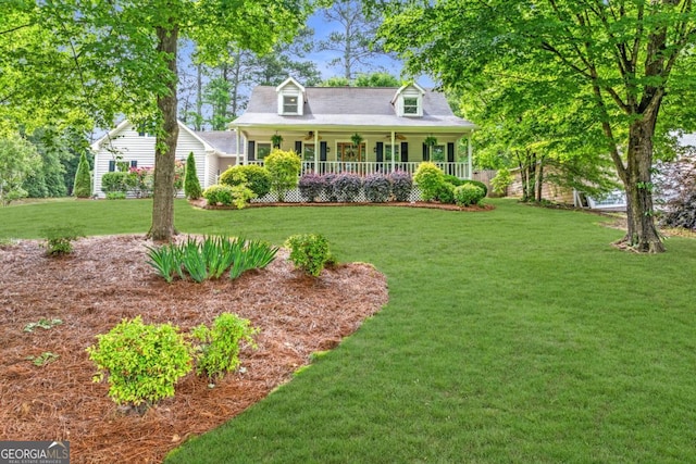 1870 Shoreline Trce, Grayson, GA 30017 - cape cod house with a porch, a front yard, and ceiling fan