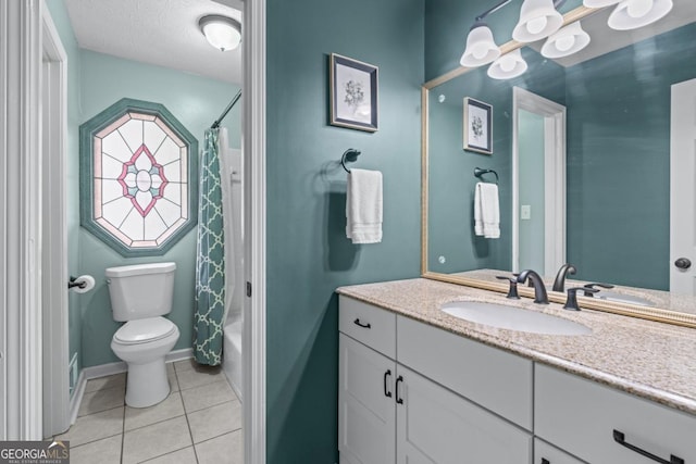 1870 Shoreline Trce, Grayson, GA 30017 - bathroom with tile patterned floors, toilet, vanity, and shower / tub combo