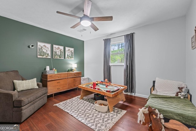 1870 Shoreline Trce, Grayson, GA 30017 - game room featuring ceiling fan, wood finished floors, and baseboards