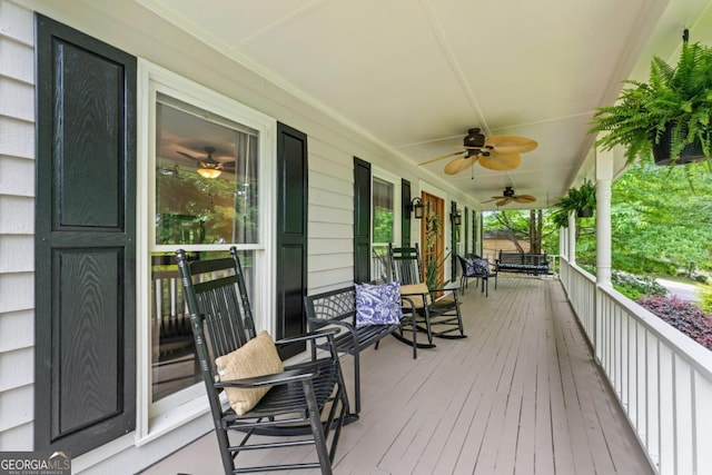 1870 Shoreline Trce, Grayson, GA 30017 - deck with a porch and ceiling fan