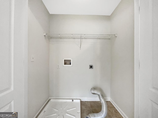 617 Kyles Cir, Hiram, GA 30141 - washroom with electric dryer hookup, washer hookup, baseboards, and tile patterned flooring