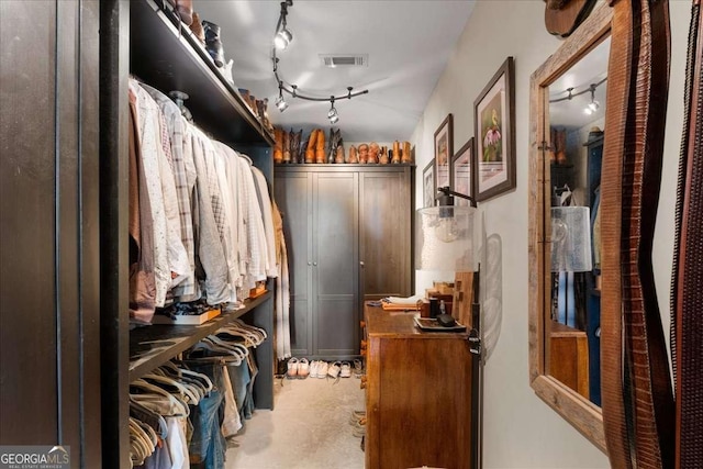 view of walk in closet