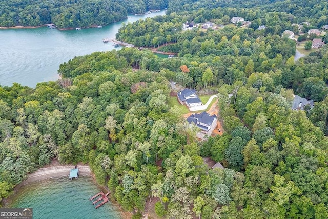 7620 Breeze Bay Rd, Cumming, GA 30041 - drone / aerial view of a heavily wooded area and a large body of water