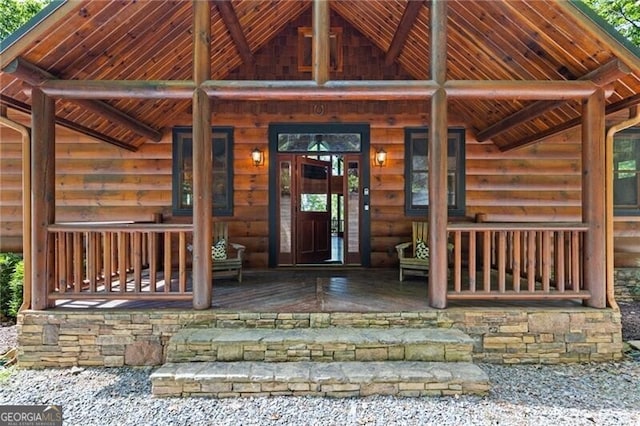 512 Picklesimer Mtn Rd, Morganton, GA 30560 - view of exterior entry with a porch