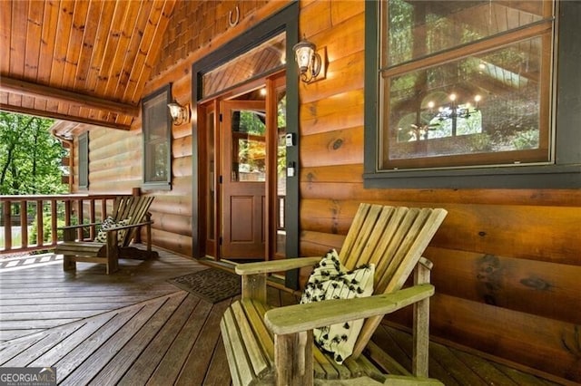 512 Picklesimer Mtn Rd, Morganton, GA 30560 - wooden terrace featuring a porch