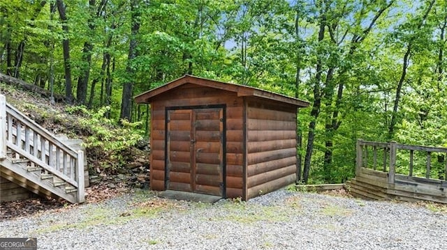 512 Picklesimer Mtn Rd, Morganton, GA 30560 - view of shed with a wooded view