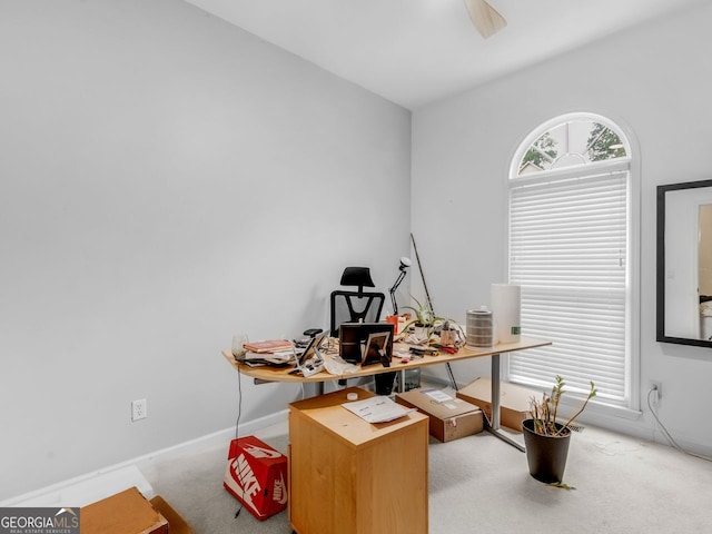 361 Brackin Trce, Grayson, GA 30017 - carpeted office featuring baseboards and ceiling fan