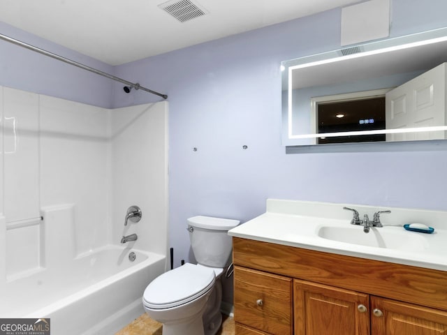 361 Brackin Trce, Grayson, GA 30017 - bathroom with vanity, toilet, and washtub / shower combination