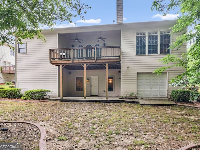 361 Brackin Trce, Grayson, GA 30017 - back of property featuring ceiling fan and a garage