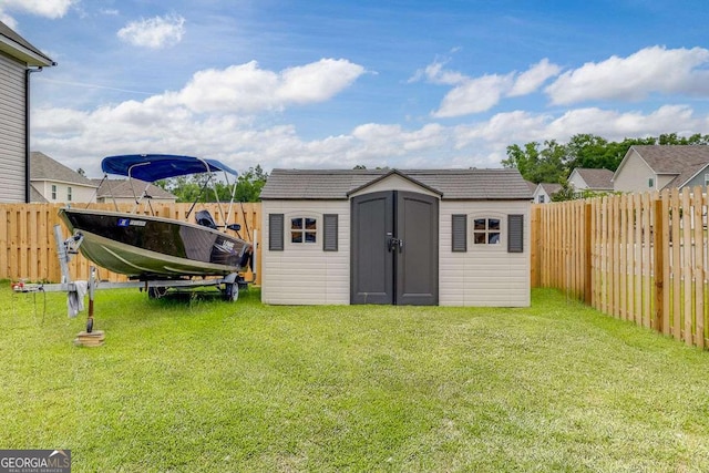 view of shed