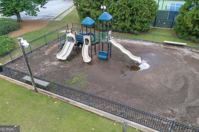 community playground with fence
