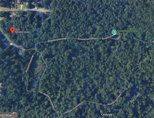 aerial view of property's location