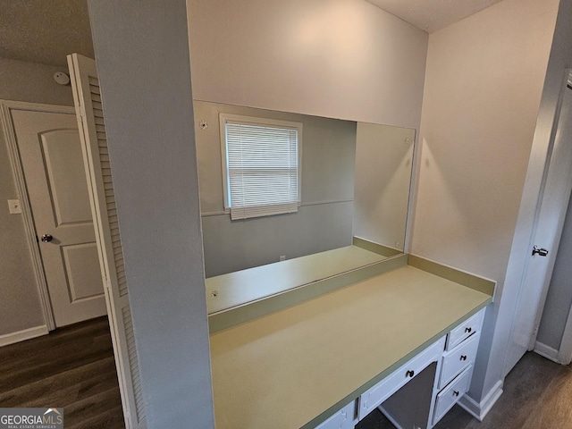 2860 Cocklebur Cove Ct, Decatur, GA 30034 - bathroom featuring wood finished floors, vanity, and baseboards